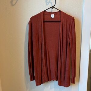 a new day Open-Front Cardigan in Rust Red